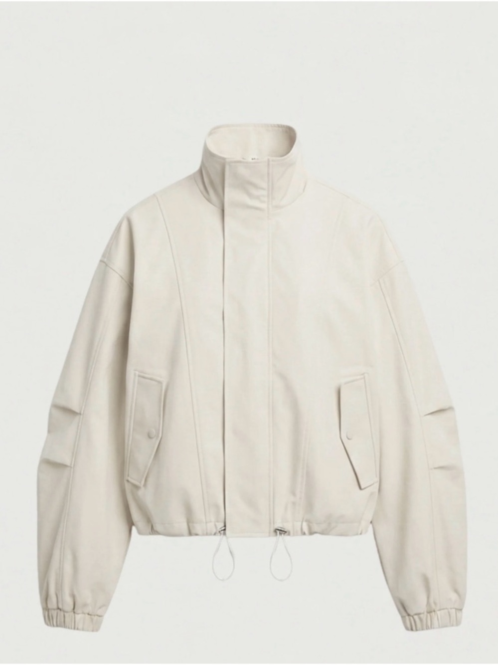 NWT OAK + FORT HIGH FUNNEL NECK CROPPED DRAWSTRING JACKET - Picture 2 of 9